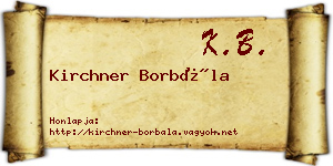 Kirchner Borbála névjegykártya